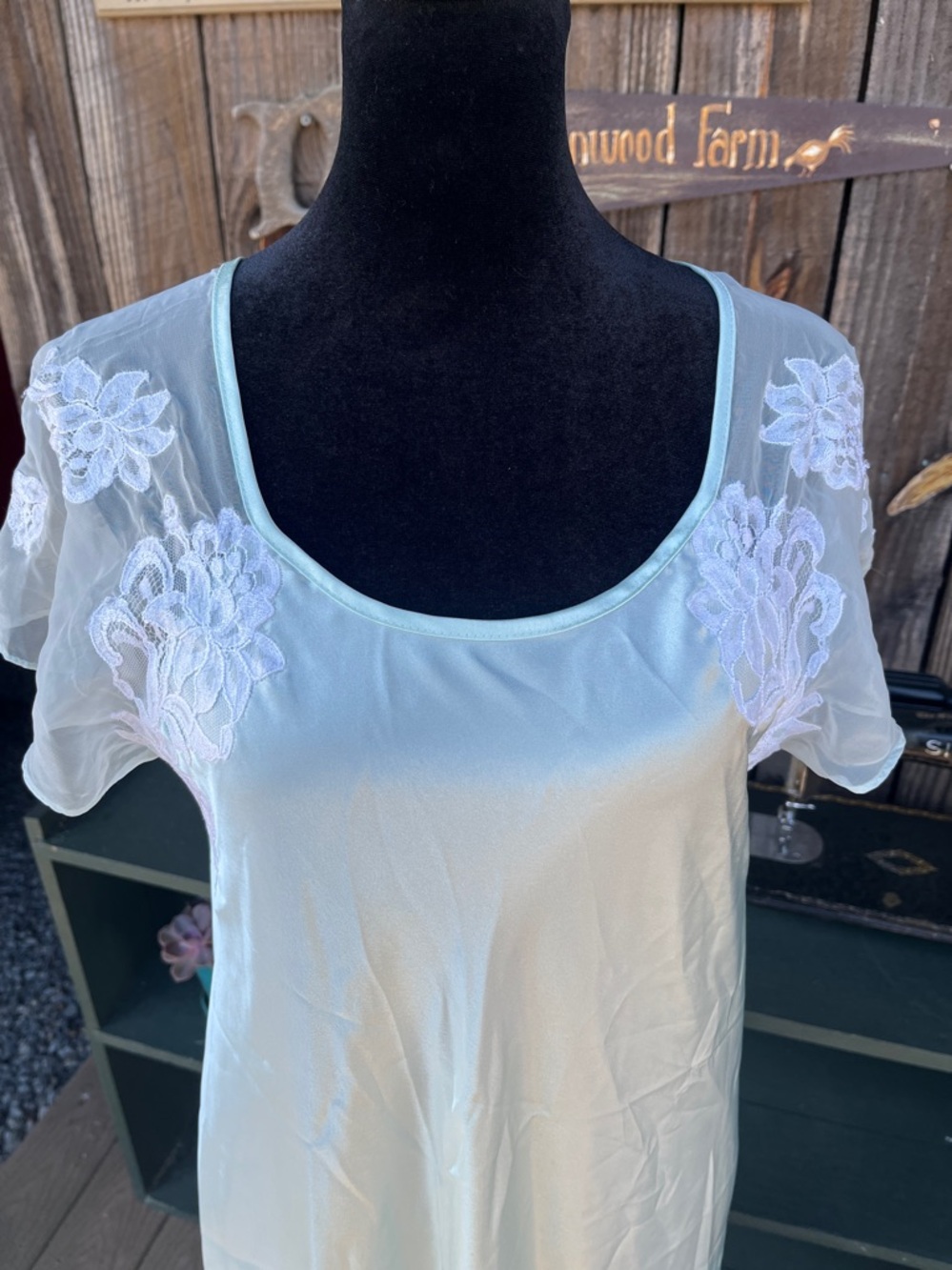 WOMEN MEDIUM lingerie Vintage Eve Stillman mint green 2038 - Picture 2 of 5
